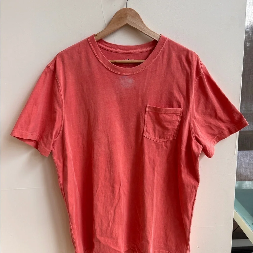 J Crew Orange Vintage Short Sleeve Crew Neck Mens Size L  Cotton T Shirt